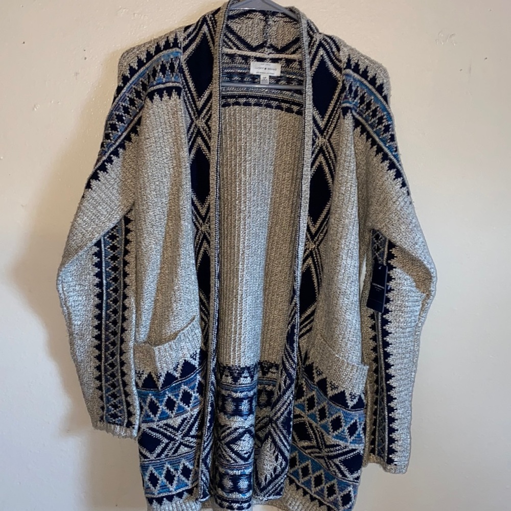 aztec cardigan lucky brand